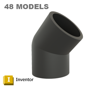 Spears 417/817 Elbow 45° (Socket) — Autodesk Inventor Model States (PVC/CPVC) [*.ipt]